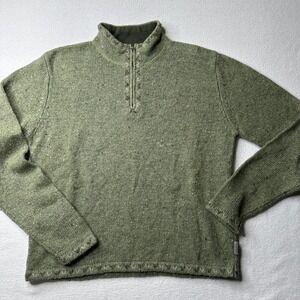 Vintage Woolrich Womens 1/4 Zip Mock Neck Sweater Green Size Small